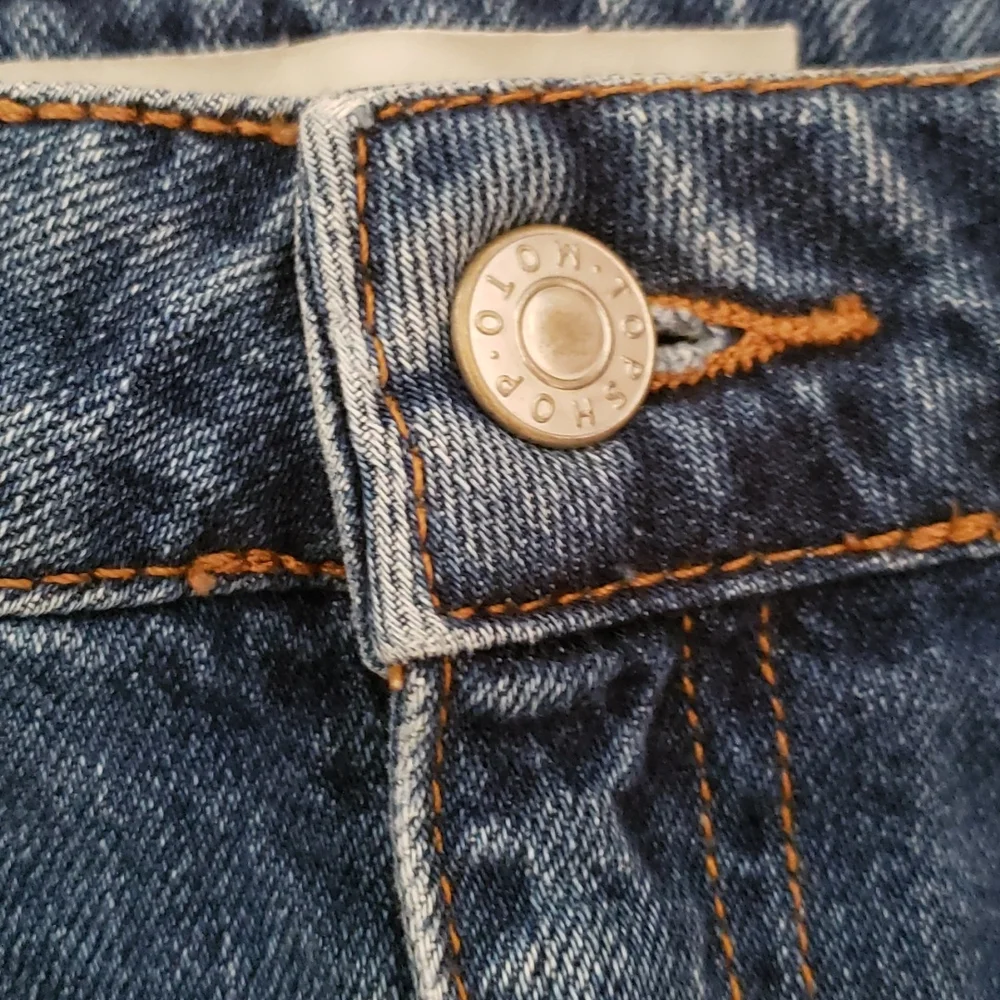 TOPSHOP MOTO Denim Mini w/ Stripe Size 6